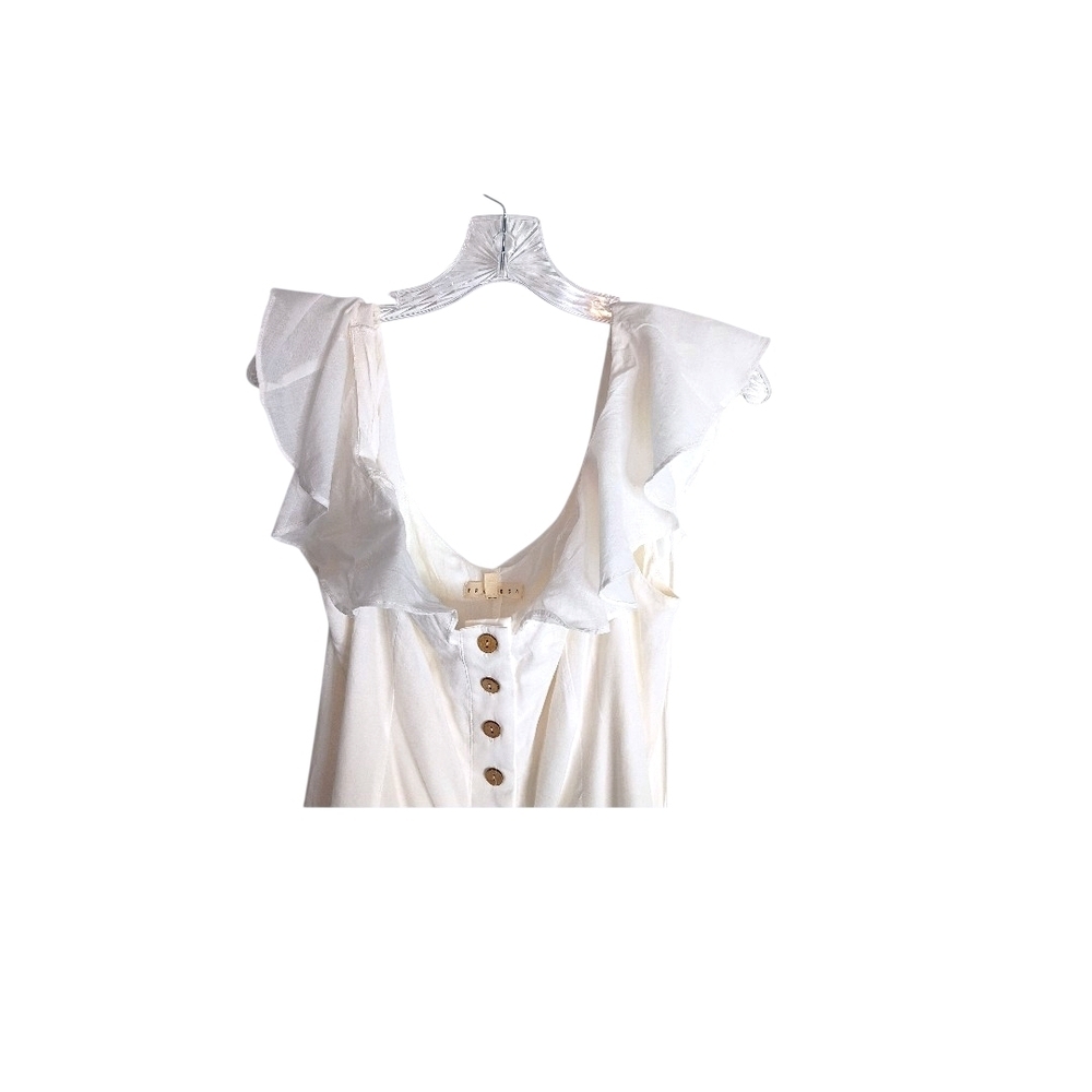 Promesa -Elegant White Ruffle Romper - size M - Picture 2 of 5